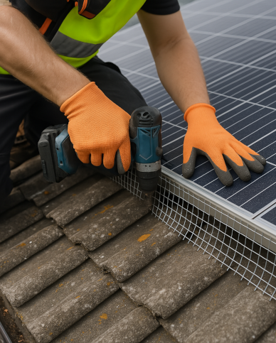 Wakefield residential and commercial solar panel pigeon proofing