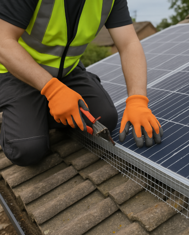 Leeds commercial & residential solar panel pigeon proofing