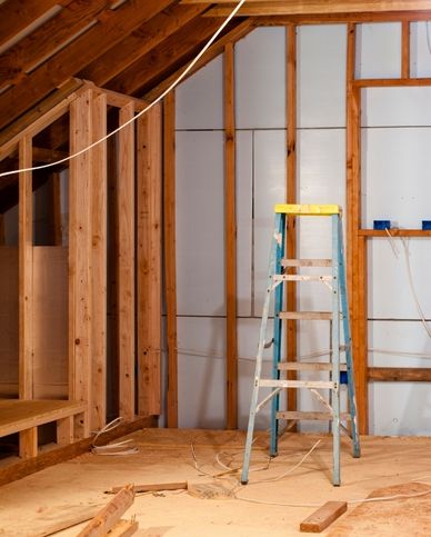 loft conversion Weeton building the framework